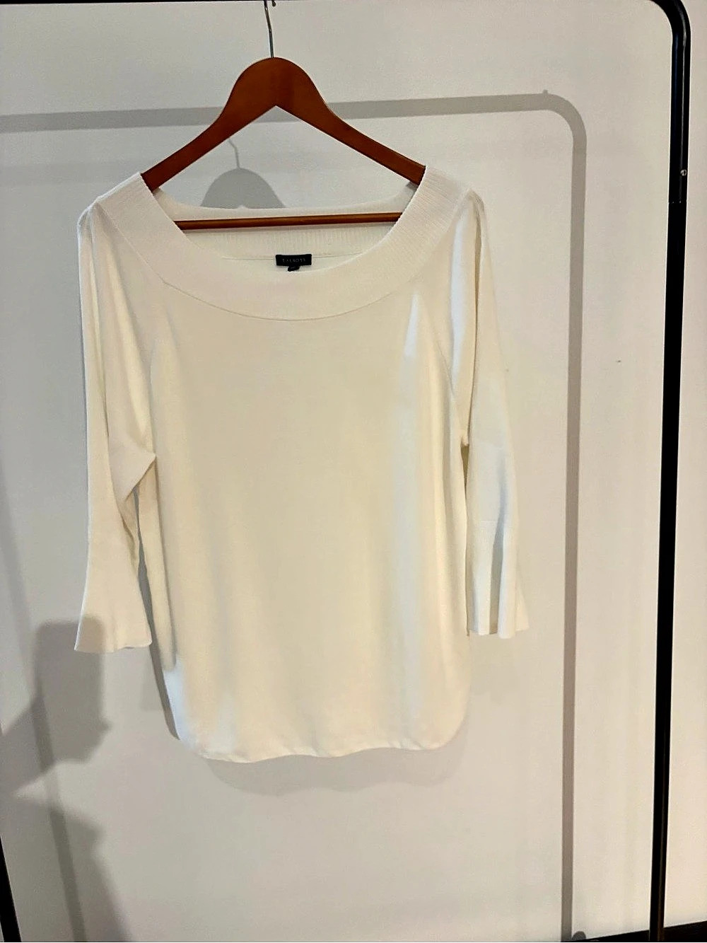 Talbots Long Sleeve Scoop Neck in White Size XL